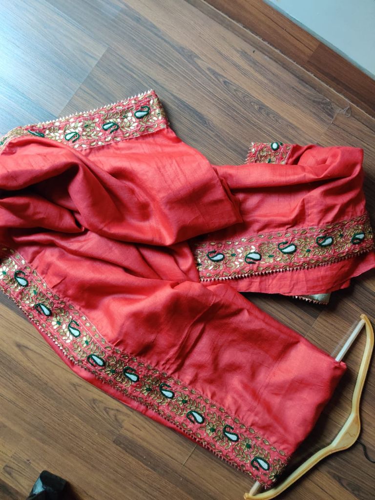 Gota Patti Hand Work on Tussar Silk